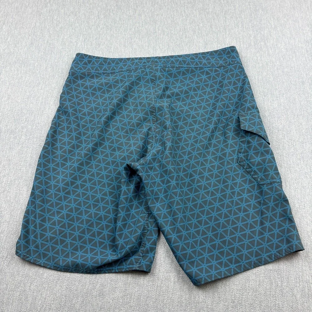 The North Face‎ Shorts Mens 34 Blue Geometric Drawstring Swim Trunks Boardshort